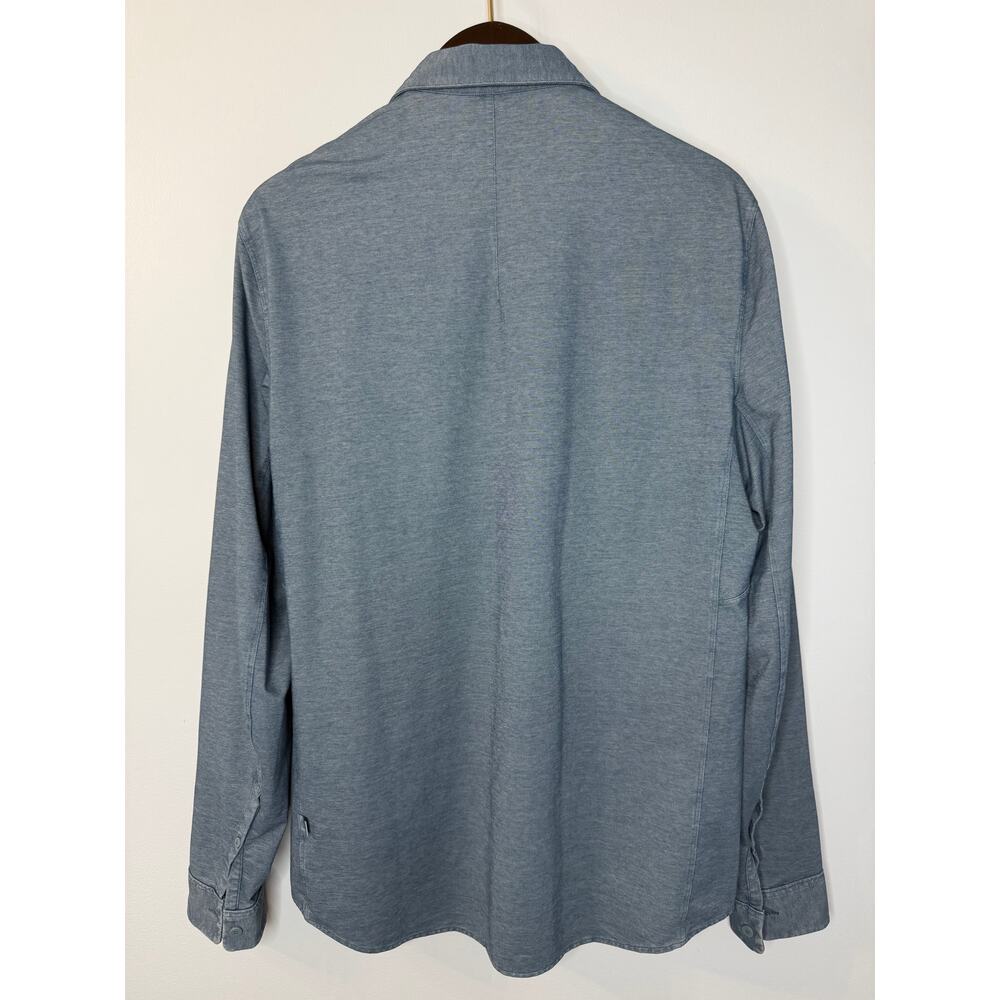 Lululemon Commission Long Sleeve Shirt River Blue Enzyme Dye Men's L - Picture 11 of 12